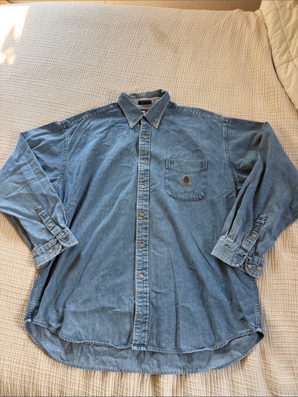 Tommy Hilfiger Blue Denim Casual Button-Down Shirt